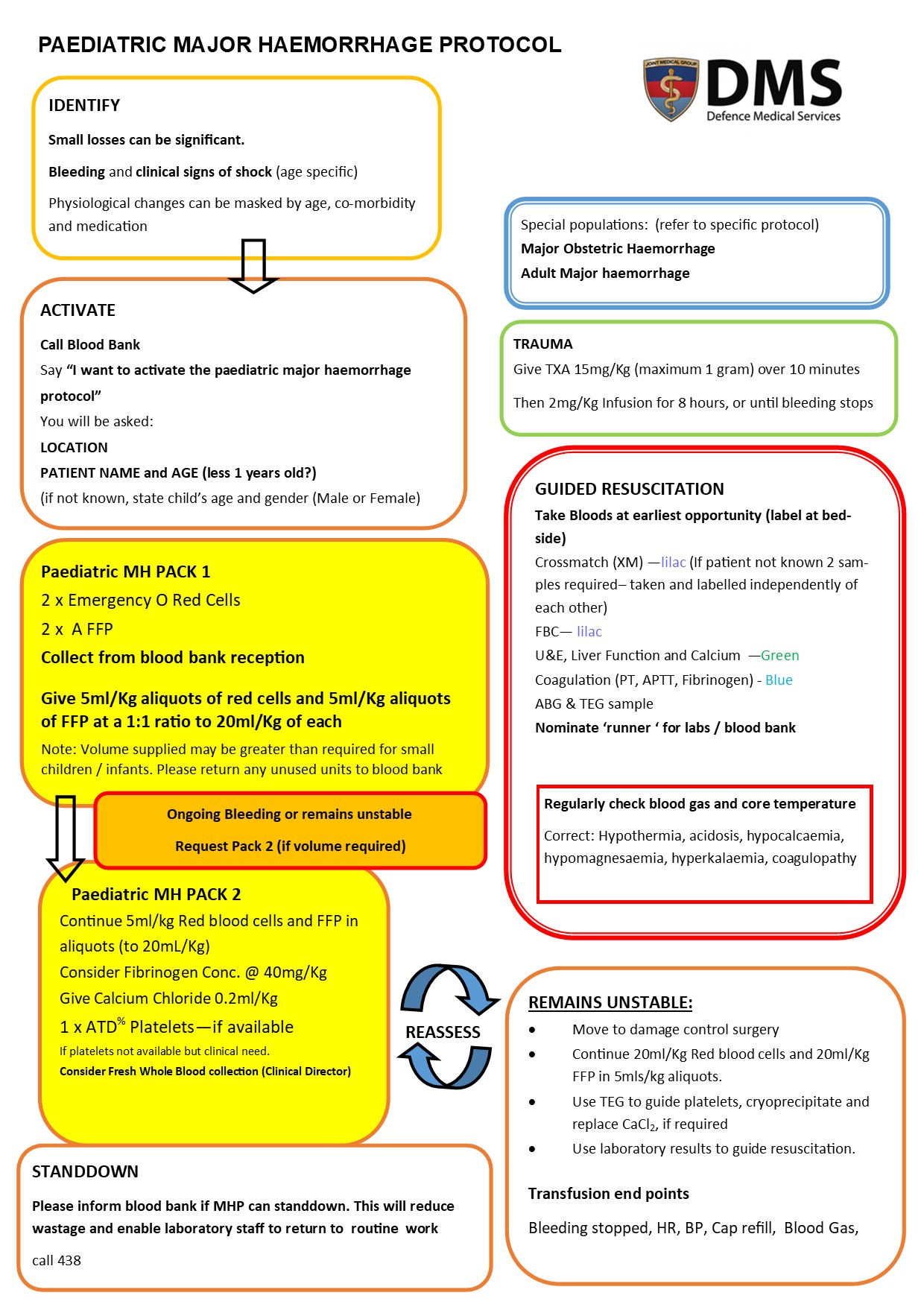 Paediatric major haemorrhage Flow Chart
